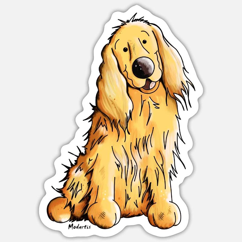 Happy Cocker Spaniel - Sticker Größe S (10 x 10 cm) - Mattweiß