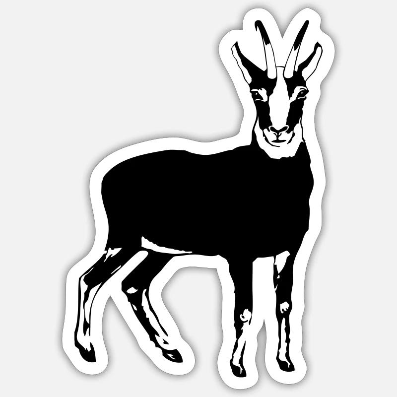 Gemse - Sticker taille S (10 x 10 cm) - blanc mat