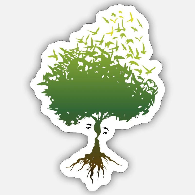 Der Baum der Freundschaft - Sticker Größe S (10 x 10 cm) - Mattweiß