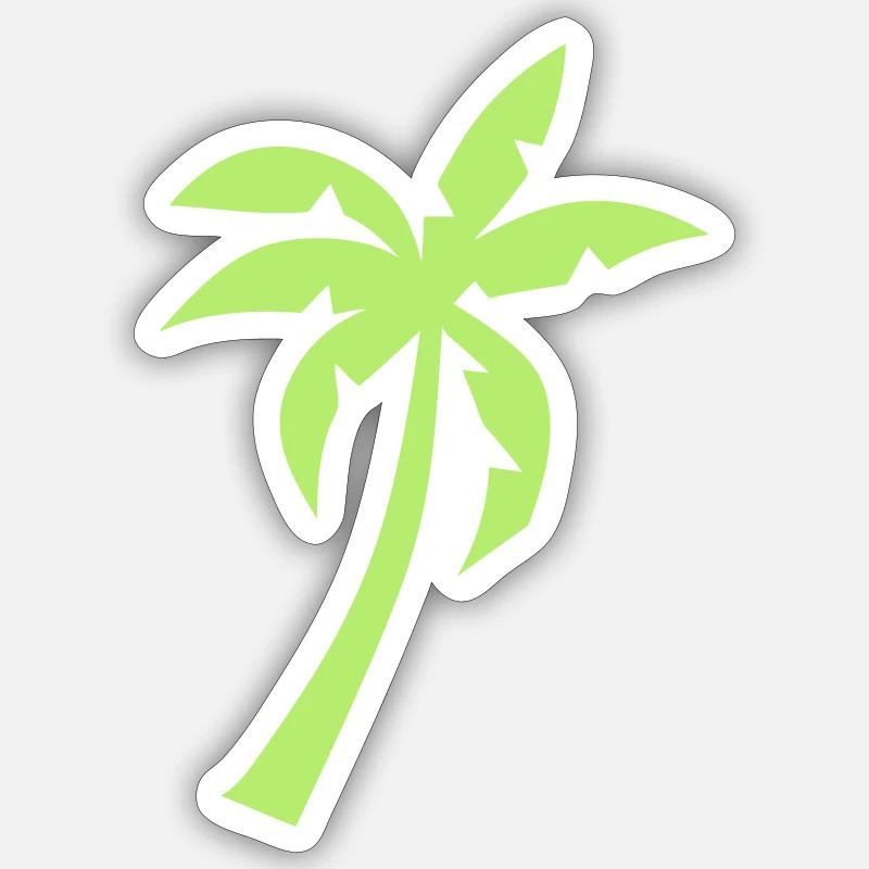 Palme Baum - Sticker Größe S (10 x 10 cm) - Mattweiß
