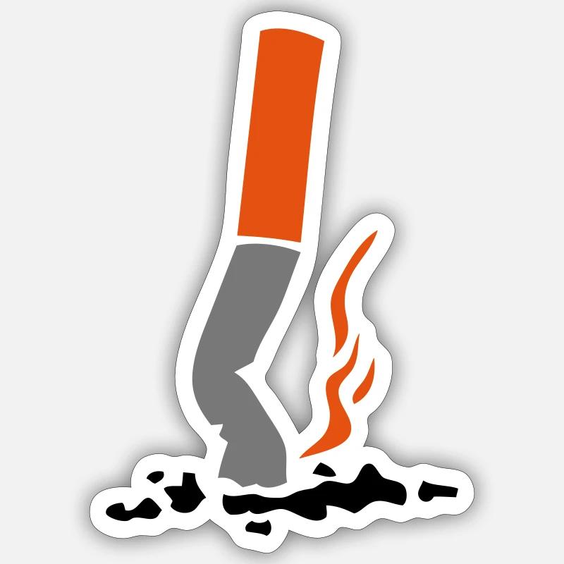 smashed cigarette - Sticker size S (10 x 10 cm) - white matte