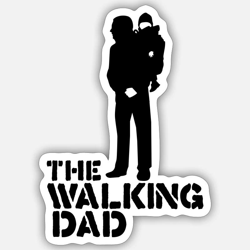 the walking dad - Sticker size S (10 x 10 cm) - white matte