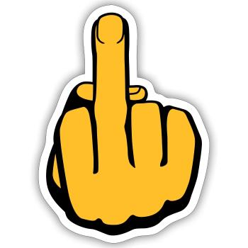 doigt fuck femme - Sticker taille S (10 x 10 cm) - blanc mat - Devant