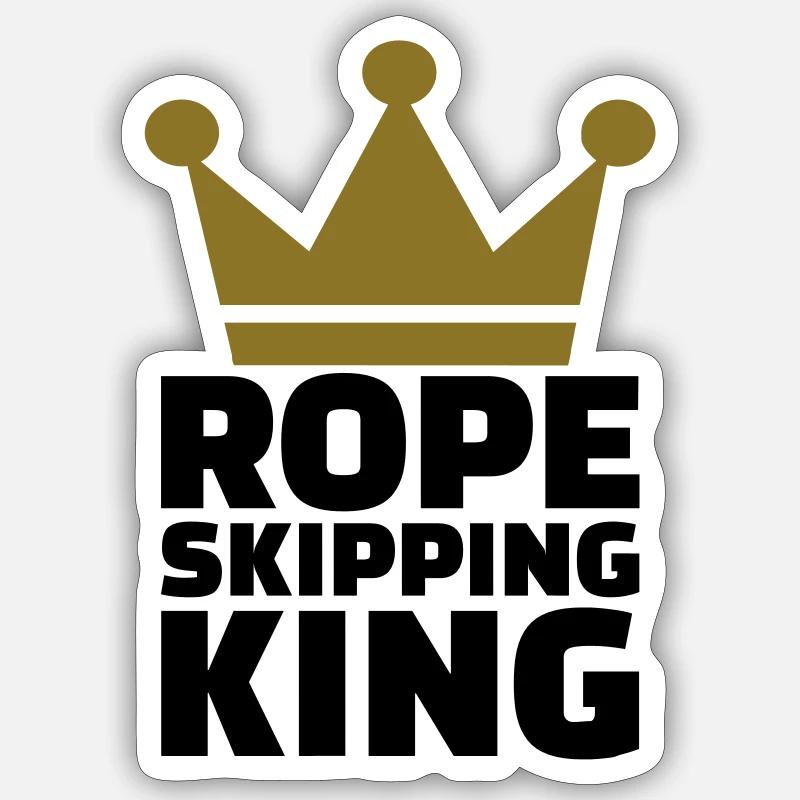 Rope skipping king - Sticker taille S (10 x 10 cm) - blanc mat