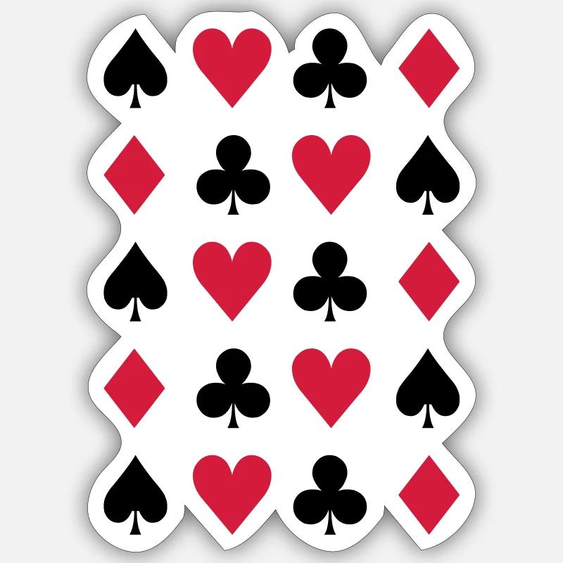 Heart, spade, cross and check pattern Sticker size S (10 x 10 cm)