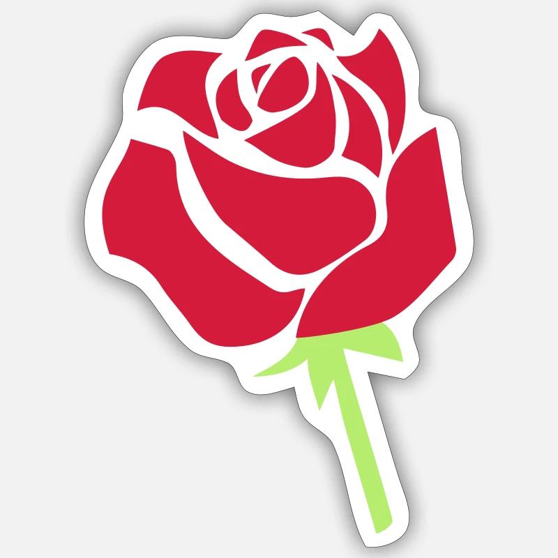 rose - Sticker size S (10 x 10 cm) - white matte