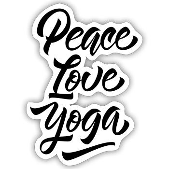 Peace Love Yoga - Sticker Größe S (10 x 10 cm) - Mattweiß - Vorne