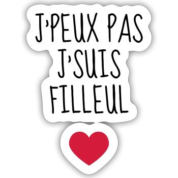 Patin / Pate / Patentochter / Patensohn - Sticker Größe S (10 x 10 cm) - Mattweiß - Vorne