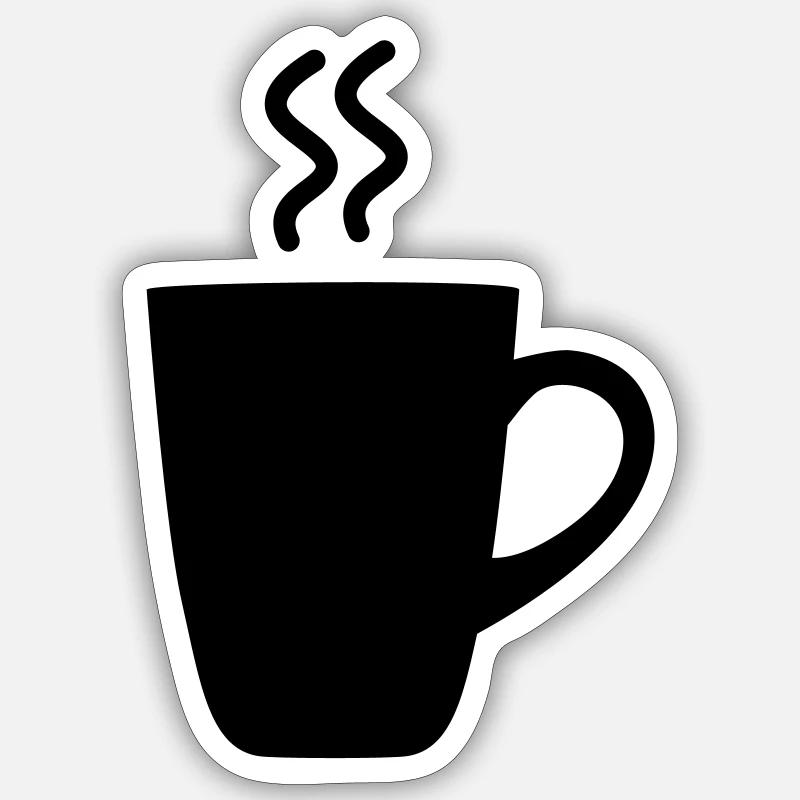 Tasse de café - Sticker taille S (10 x 10 cm) - blanc mat