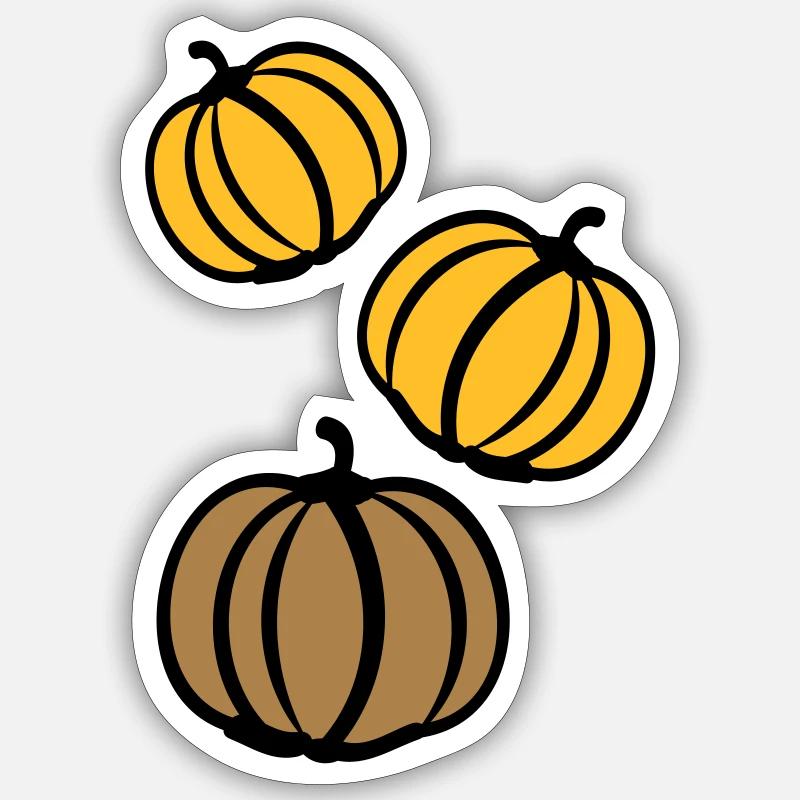 Pumpkins - Sticker size S (10 x 10 cm) - white matte