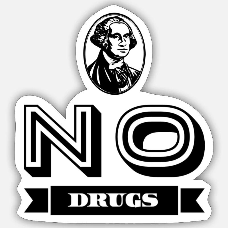 Pas de drogue - Sticker taille S (10 x 10 cm) - blanc mat