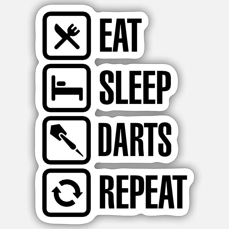 Eat - Sleep - Darts - Repeats - Sticker size S (10 x 10 cm) - white matte