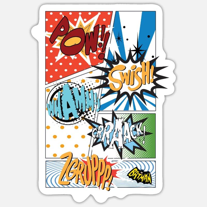 DC Comics Batman Coole Soundeffekte Panels - Sticker Größe S (10 x 10 cm) - Mattweiß