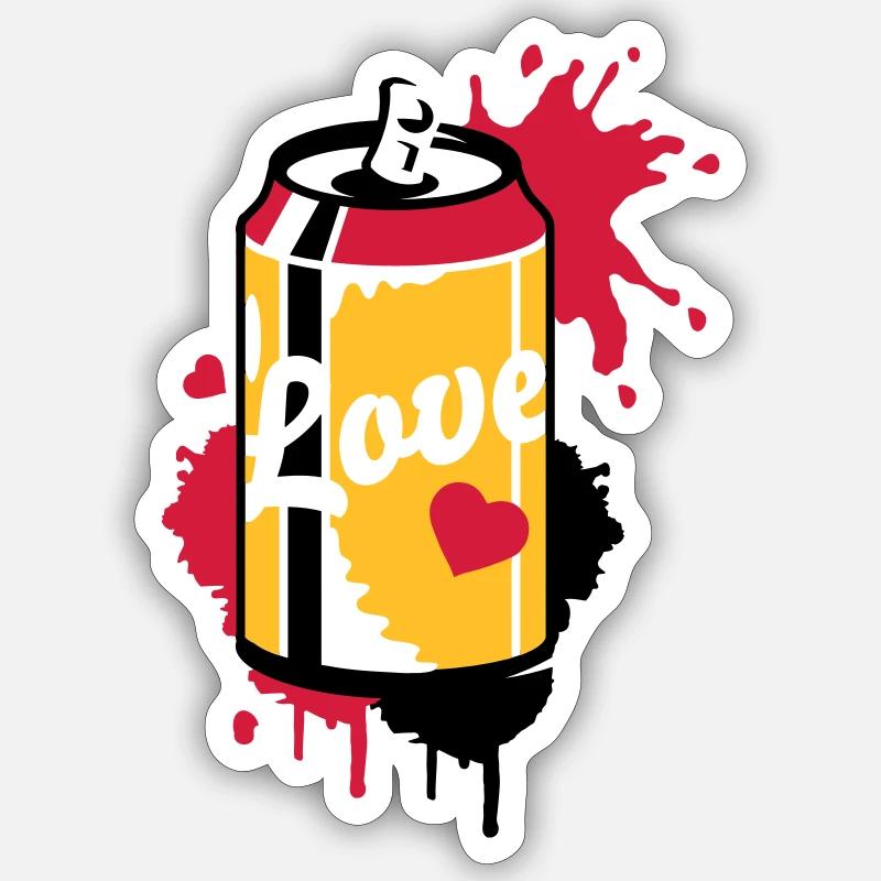 geöffnete Getränkedose im Graffiti Stil - Sticker Größe S (10 x 10 cm) - Mattweiß
