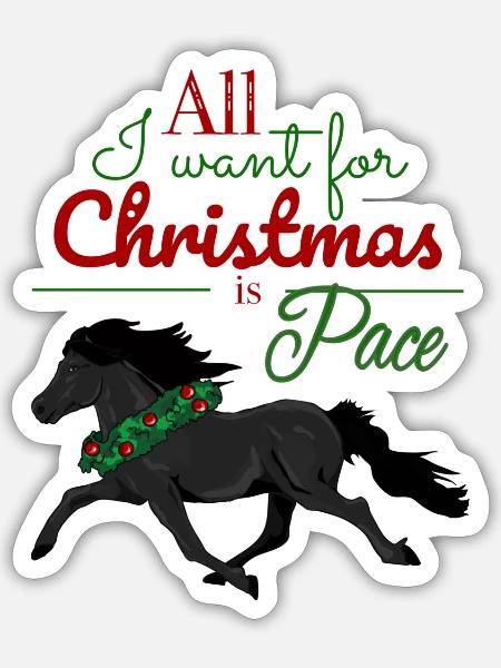 All I want for Christmas is Pace - Rappe - Sticker Größe S (10 x 10 cm) - Mattweiß