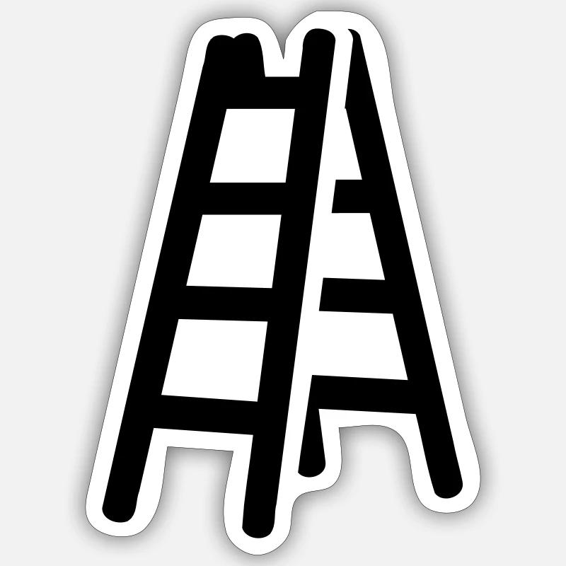 Leiter - Sticker Größe S (10 x 10 cm) - Mattweiß