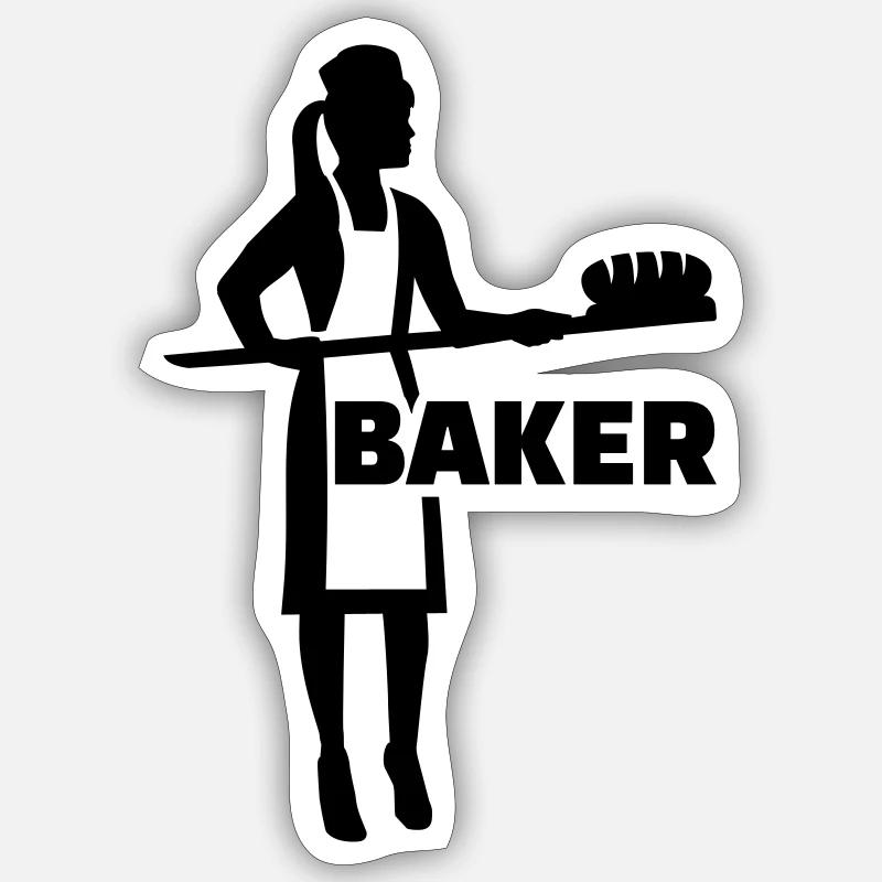 Boulangère - Sticker taille S (10 x 10 cm) - blanc mat