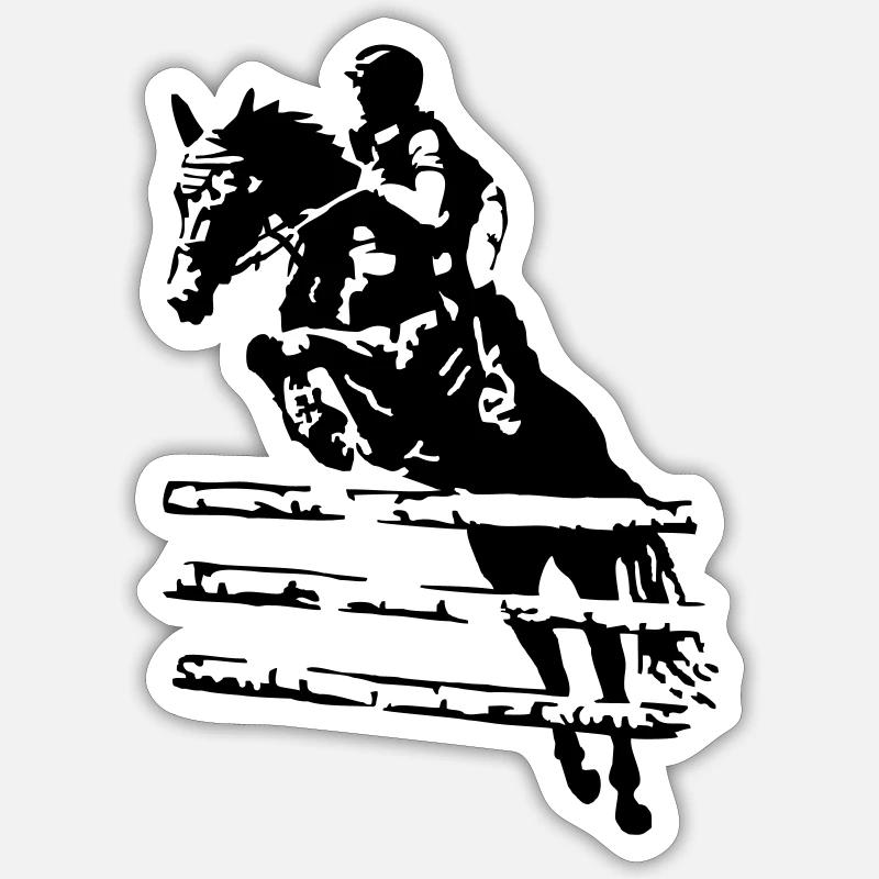 Cavalier de saut d’obstacles Sticker taille S (10 x 10 cm)