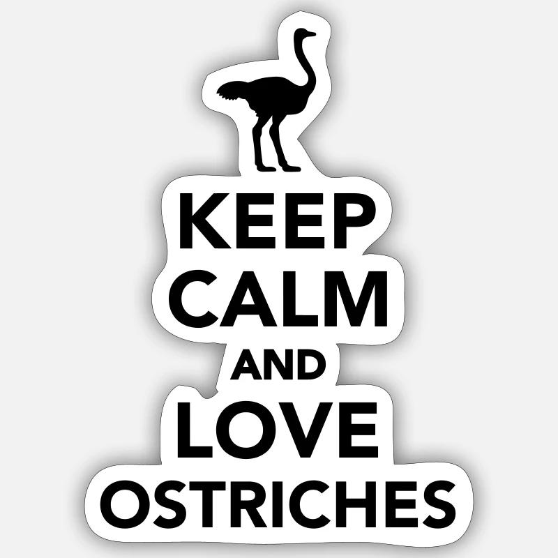 autruche - Sticker taille S (10 x 10 cm) - blanc mat