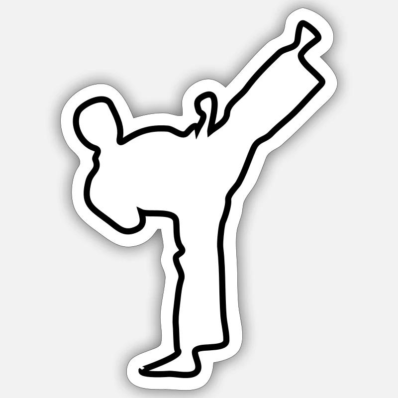 karaté - Sticker taille S (10 x 10 cm) - blanc mat