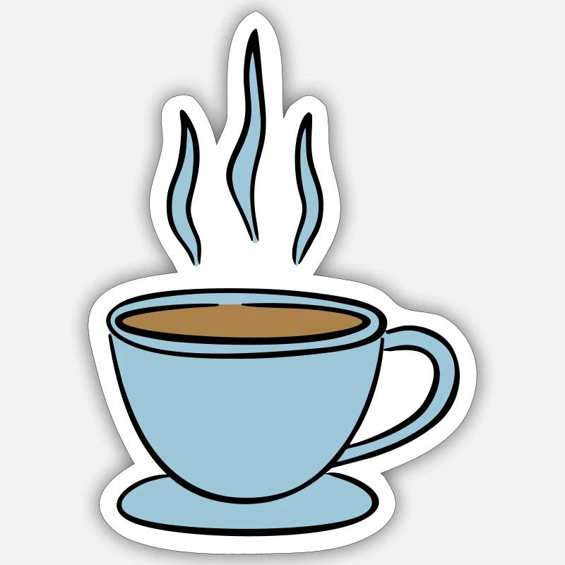 Kaffee - Sticker Größe S (10 x 10 cm) - Mattweiß