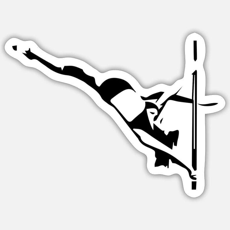pole dance - Sticker taille S (10 x 10 cm) - blanc mat