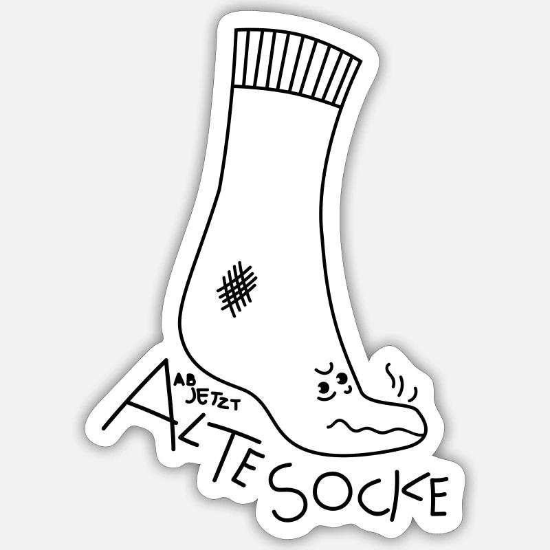 Alte Socke (a) Sticker Größe S (10 x 10 cm)