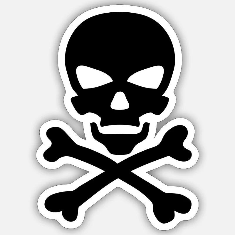 skull icon crosses bone - Sticker size S (10 x 10 cm) - white matte