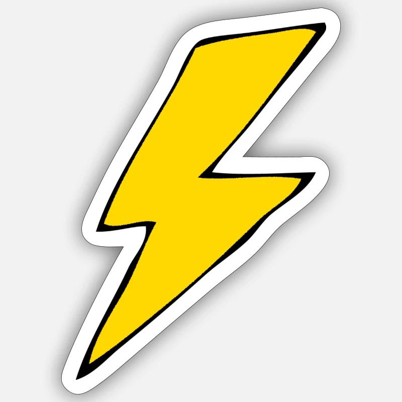 Blitz - Sticker Größe S (10 x 10 cm) - Mattweiß