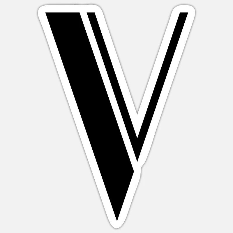 V - Sticker taille S (10 x 10 cm) - blanc mat