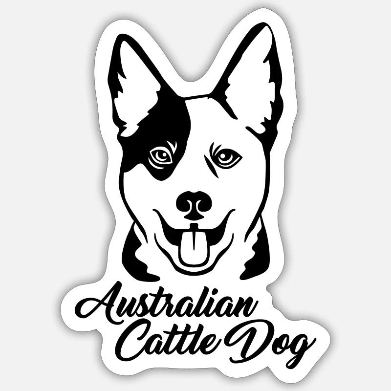 Australian Cattle Dog - Sticker Größe S (10 x 10 cm) - Mattweiß