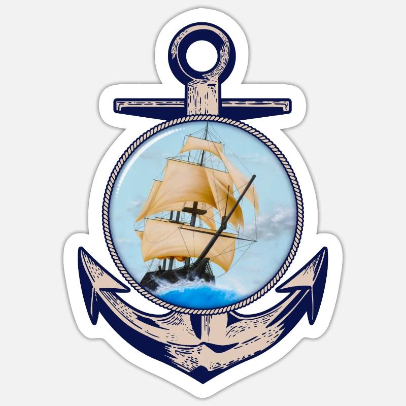 Segelschiff - Sticker Größe S (10 x 10 cm) - Mattweiß