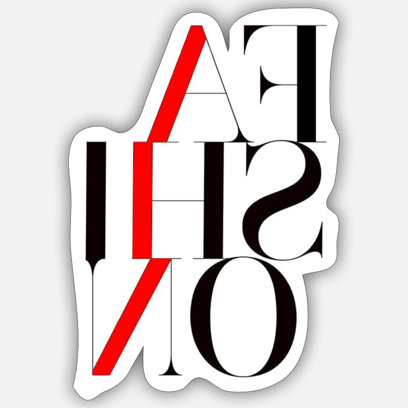 Graphically powerful with red lightning bolt Sticker size S (10 x 10 cm)