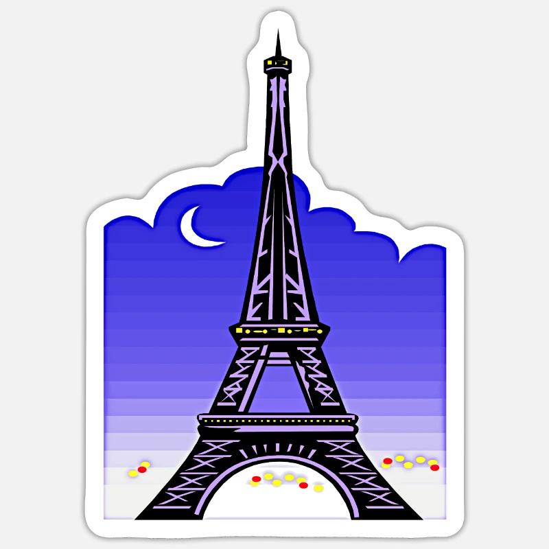 tour Eiffel - Sticker taille S (10 x 10 cm) - blanc mat