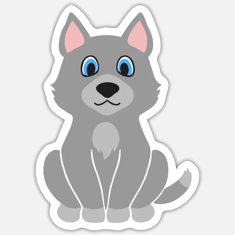 Wolf - Sticker Größe S (10 x 10 cm) - Mattweiß