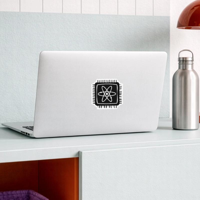 Quantencomputer Quanten Computer Physik Atom Chip Sticker Größe S (10 x 10 cm)