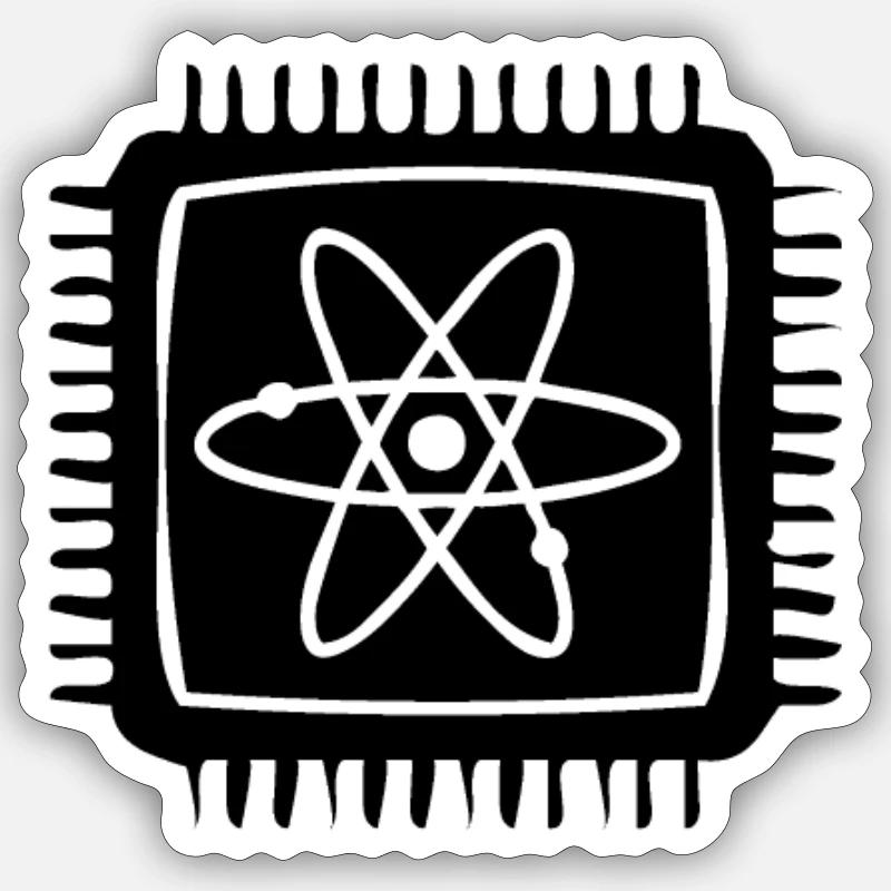 Quantum Computer Quantum Computer Physics Atom Chip Sticker size S (10 x 10 cm)