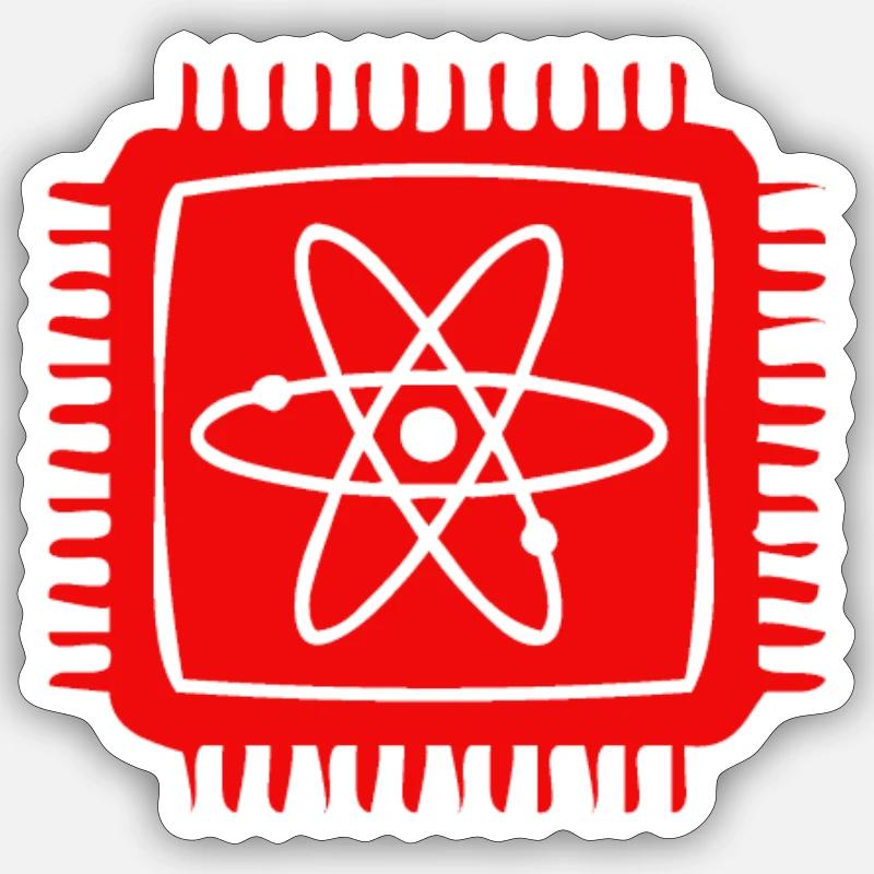Quantum Computer Quantum Computer Physics Atom Chip Sticker size S (10 x 10 cm)