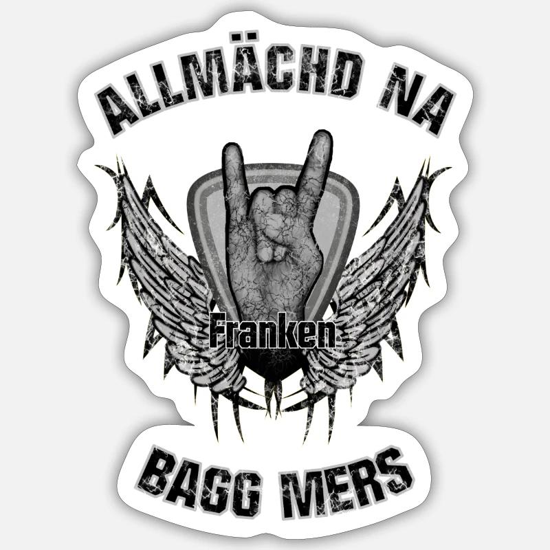 FRANKEN Allmächd Na - Sticker taille S (10 x 10 cm) - blanc mat
