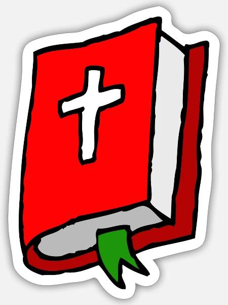 Bibel Buch - Sticker Größe S (10 x 10 cm) - Mattweiß