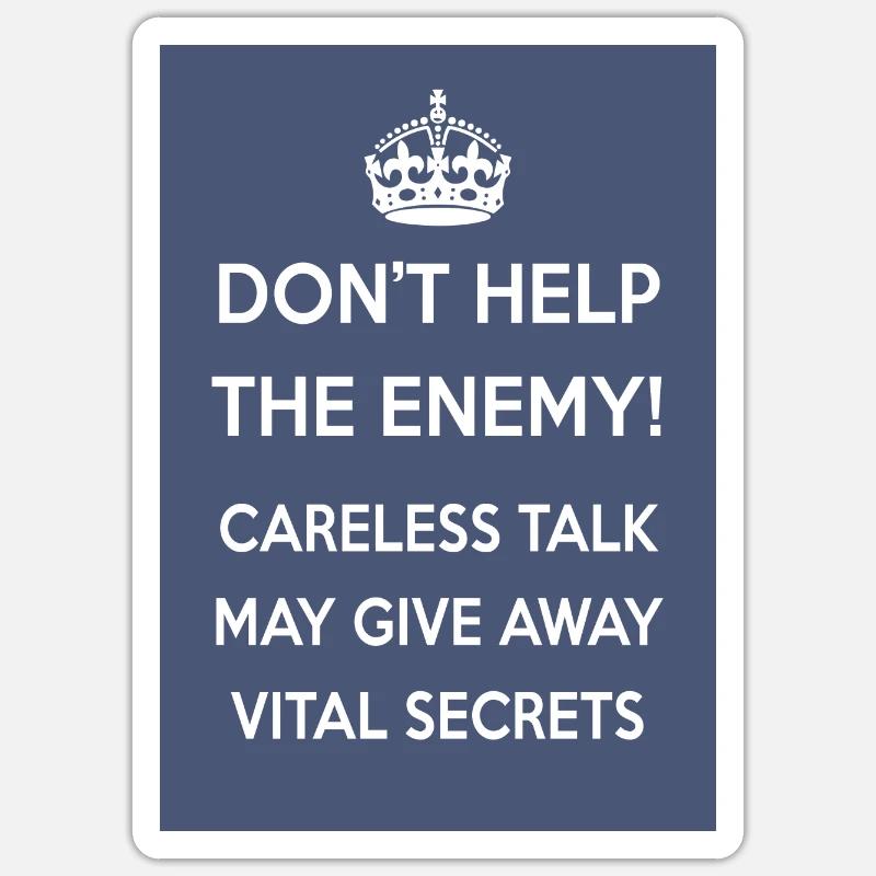 KEEP CALM ENEMY - Sticker size S (10 x 10 cm) - white matte