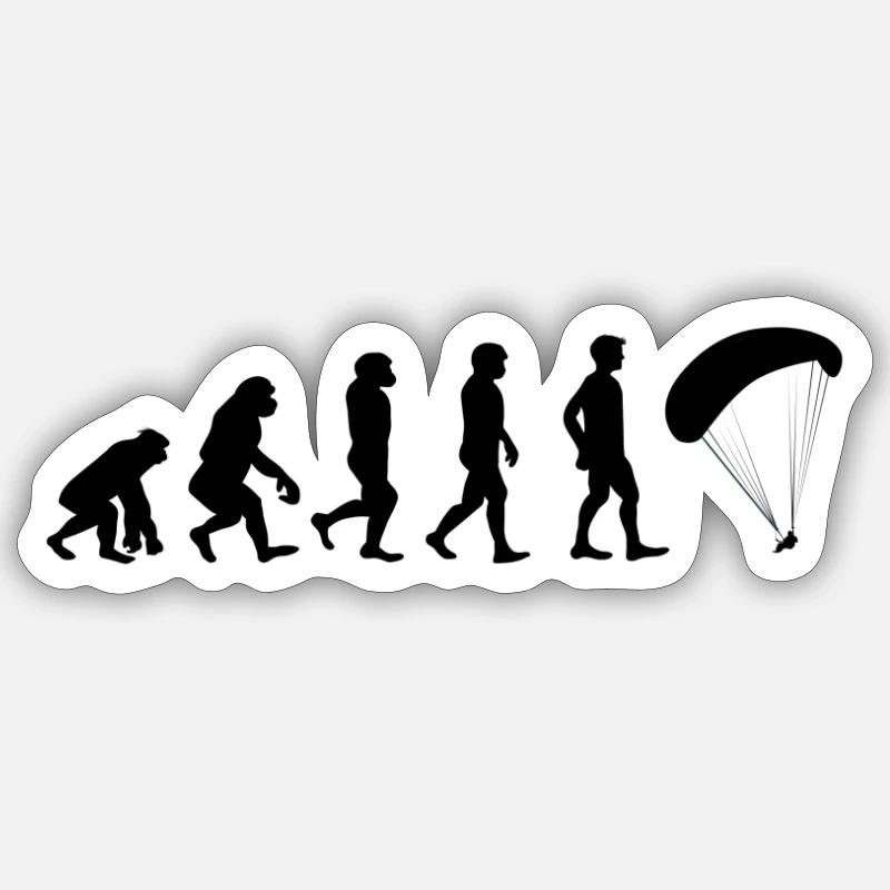 Evolution paraglider - Sticker size S (10 x 10 cm) - white matte