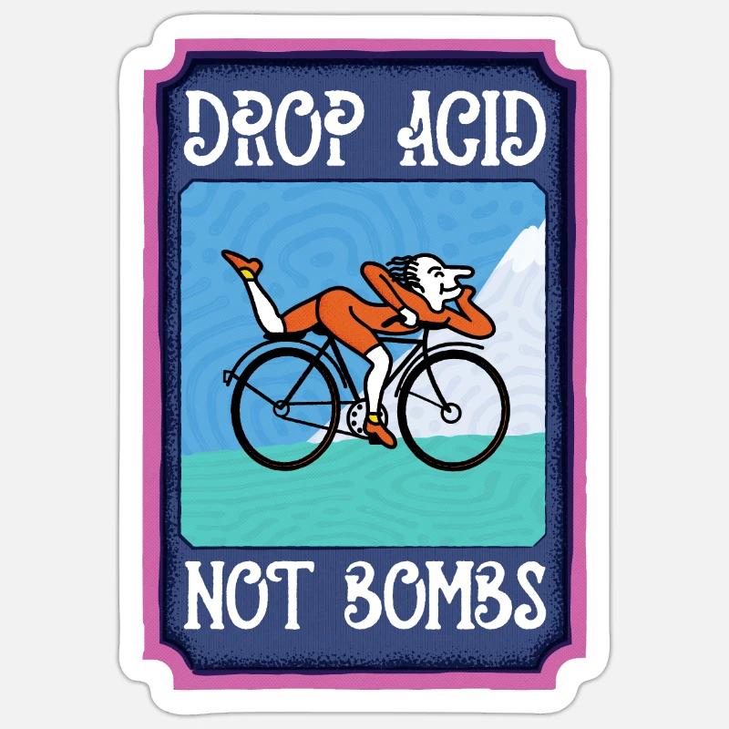 LSD Drop Acid Not Bombs - Sticker Größe S (10 x 10 cm) - Mattweiß