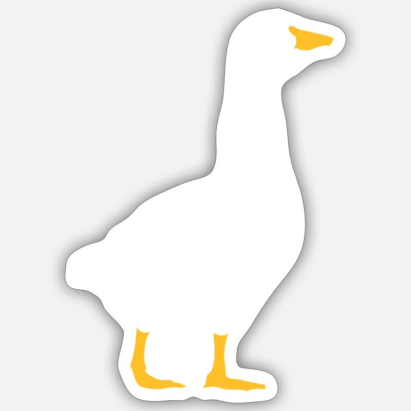 Design Gans Silhouette - Sticker Größe S (10 x 10 cm) - Mattweiß