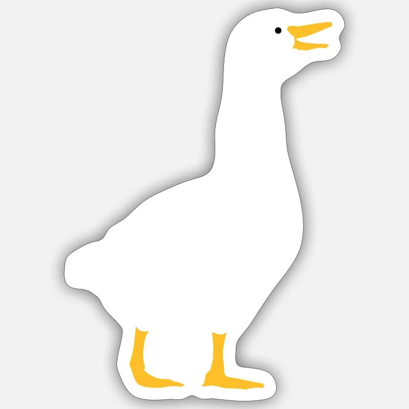 Laughing goose design - Sticker size S (10 x 10 cm) - white matte