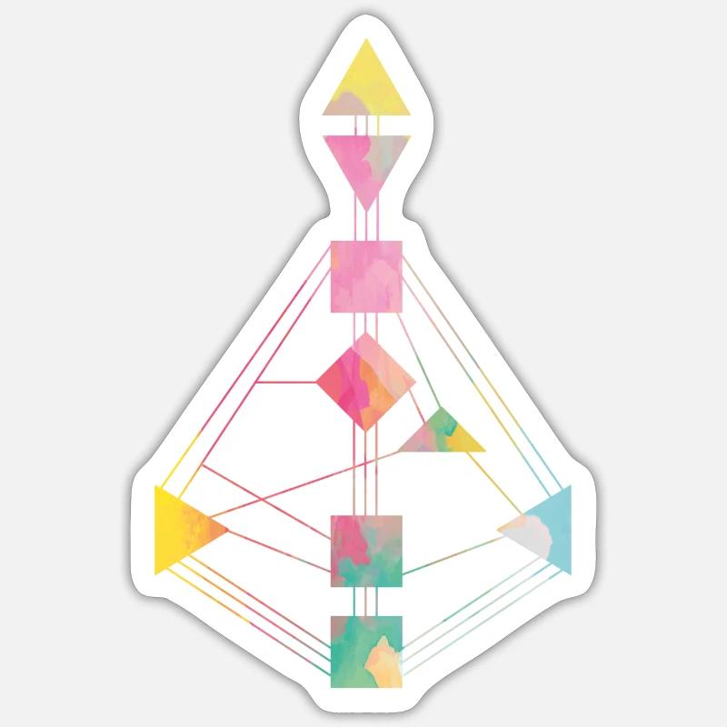 Human Design Chart Farbenfroh 2 Sticker Größe S (10 x 10 cm)