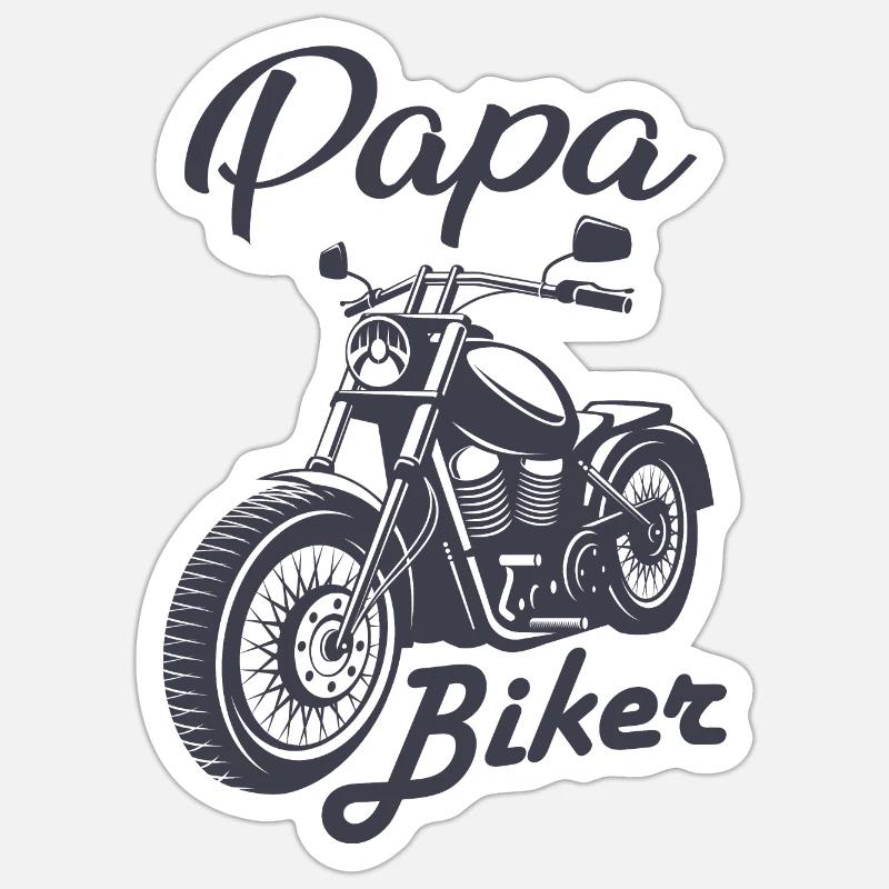 Daddy Biker, Dad gift idea, Daddy biker Sticker size S (10 x 10 cm)