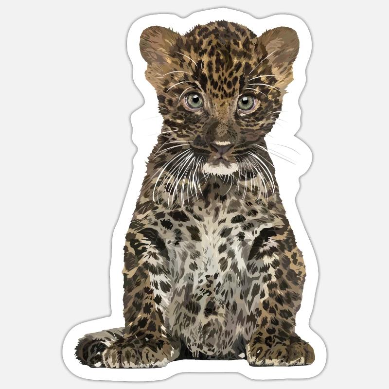 Leopard - Sticker Größe S (10 x 10 cm) - Mattweiß