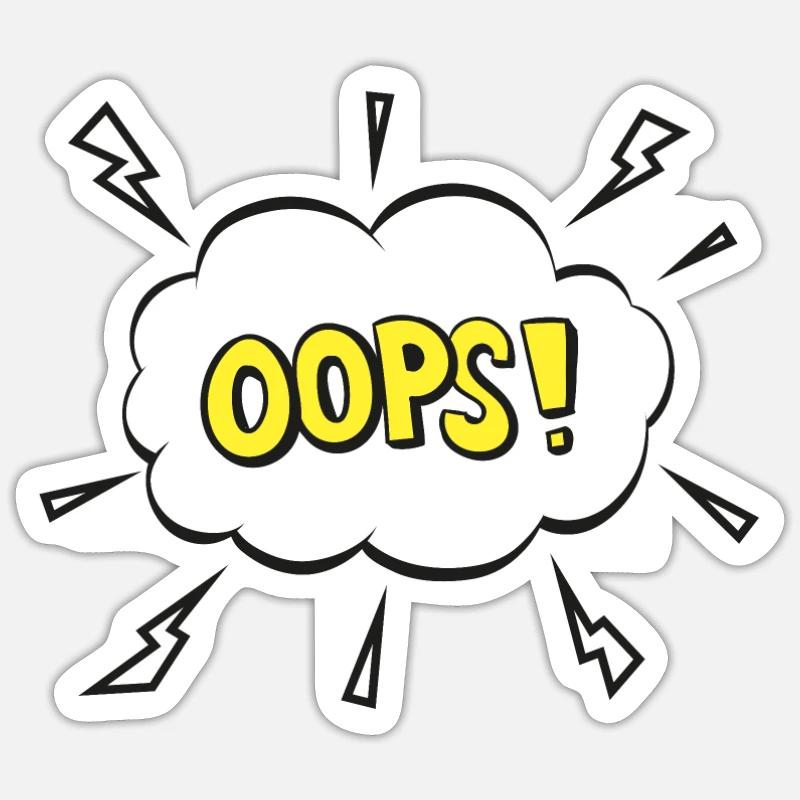 OOPS! Comic Bubble Cartoon Font Sticker size S (10 x 10 cm)