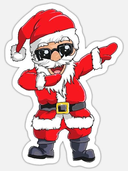 Dabbender Weihnachtsmann Dabbing Santa Geschenk - Sticker Größe S (10 x 10 cm) - Mattweiß